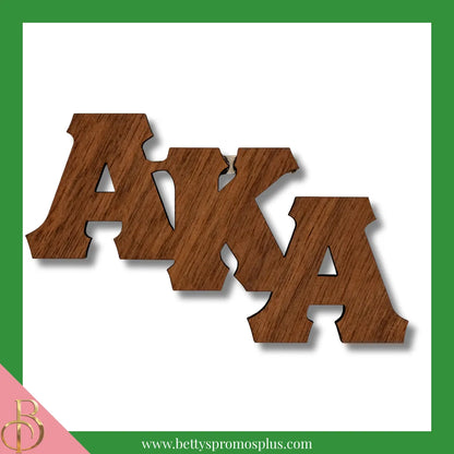 Alpha Kappa Alpha AKA Wooden Greek Letters Lapel Pin-Brown-Large-Alpha Kappa Alpha Paraphernalia-Alpha Kappa Alpha Lapel Pin-Betty's Promos Plus