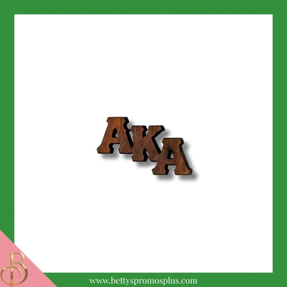 Alpha Kappa Alpha AKA Wooden Greek Letters Lapel Pin-Brown-Small-Alpha Kappa Alpha Paraphernalia-Alpha Kappa Alpha Lapel Pin-Betty's Promos Plus