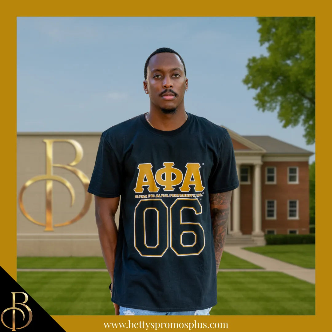Alpha Phi Alpha ΑΦΑ 06 Screen Printed T-Shirt-Alpha Phi Alpha Paraphernalia-Alpha Phi Alpha T-Shirts-Betty's Promos Plus