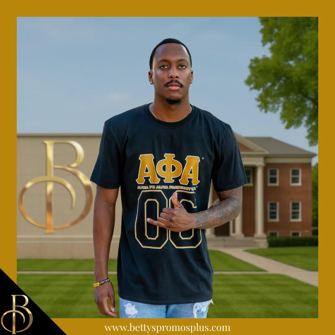 Alpha Phi Alpha ΑΦΑ 06 Screen Printed T-Shirt-Alpha Phi Alpha Paraphernalia-Alpha Phi Alpha T-Shirts-Betty's Promos Plus