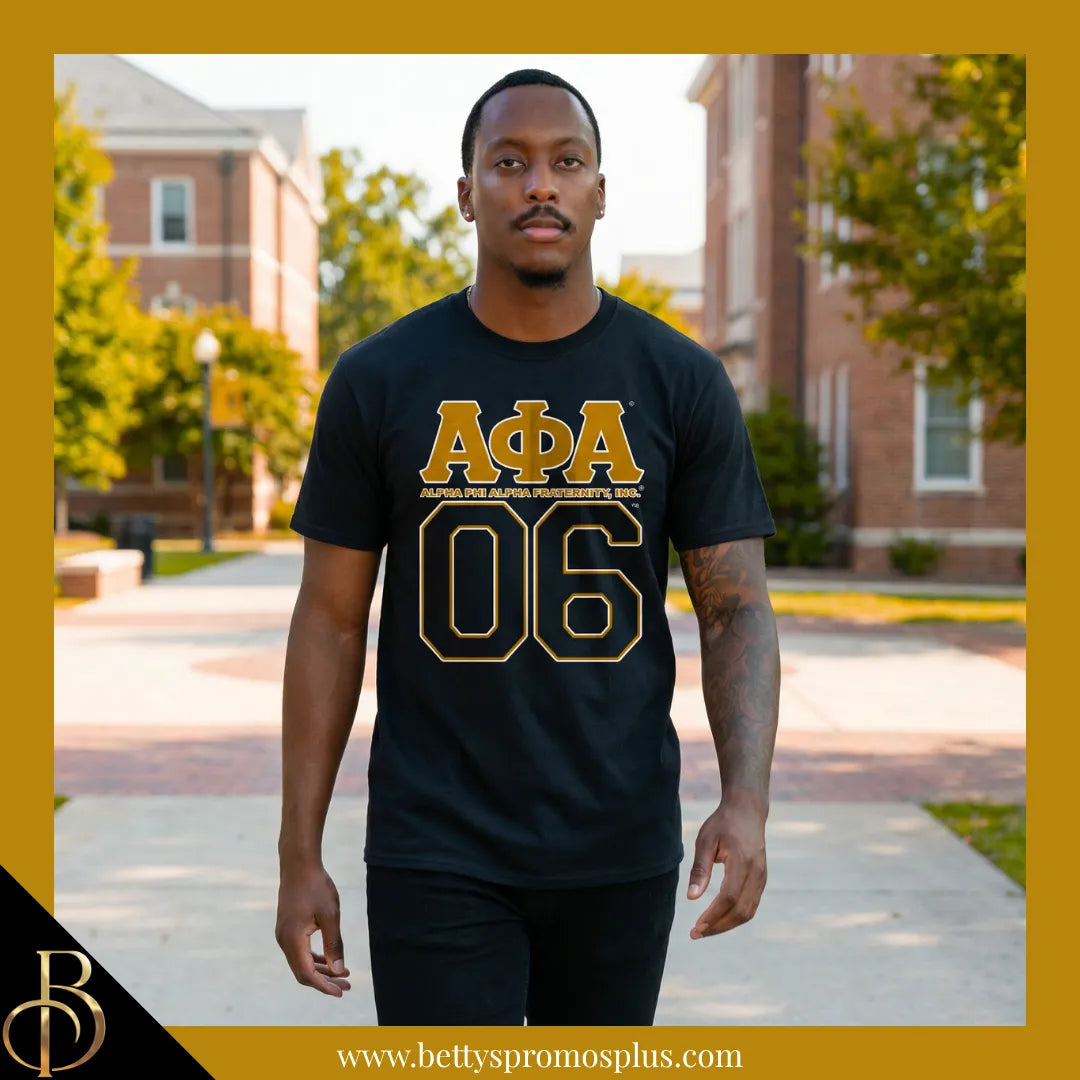 Alpha Phi Alpha ΑΦΑ 06 Screen Printed T-Shirt-Alpha Phi Alpha Paraphernalia-Alpha Phi Alpha T-Shirts-Betty's Promos Plus