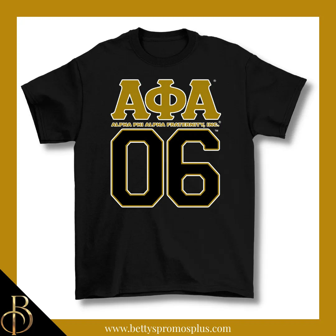 Alpha Phi Alpha ΑΦΑ 06 Screen Printed T-Shirt-Black-Small-Alpha Phi Alpha Paraphernalia-Alpha Phi Alpha T-Shirts-Betty's Promos Plus