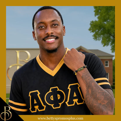 Alpha Phi Alpha ΑΦΑ 1906 Black Beaded Bracelet-Alpha Phi Alpha Paraphernalia-Alpha Phi Alpha Bracelet-Betty's Promos Plus