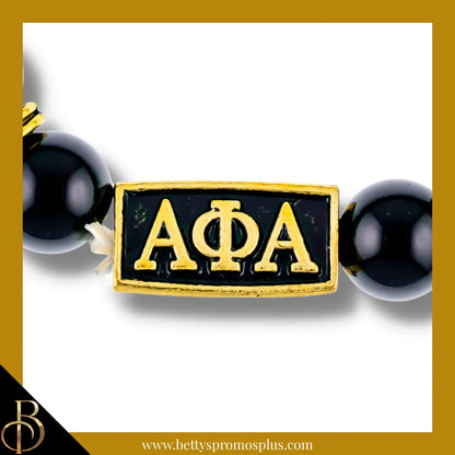 Alpha Phi Alpha ΑΦΑ 1906 Black Beaded Bracelet-Alpha Phi Alpha Paraphernalia-Alpha Phi Alpha Bracelet-Betty's Promos Plus