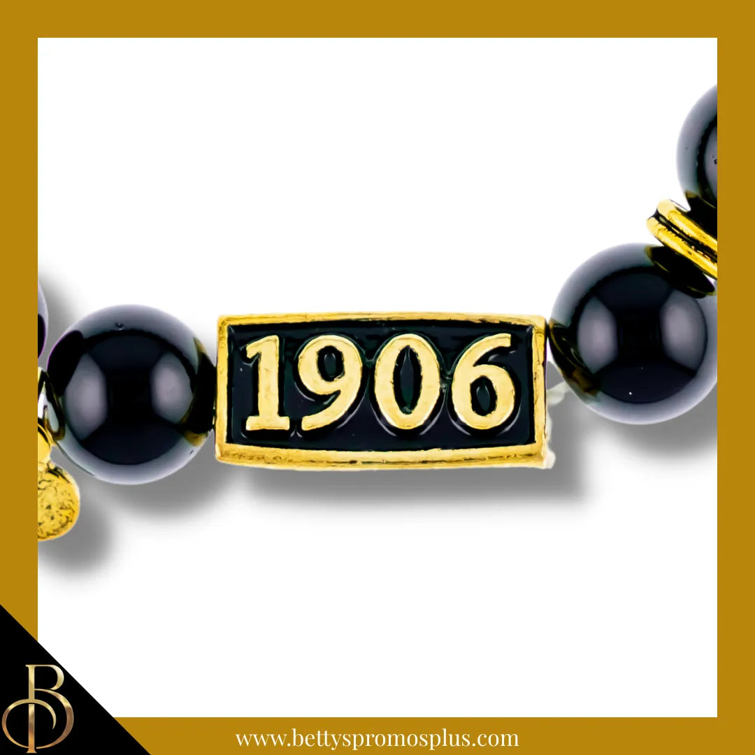 Alpha Phi Alpha ΑΦΑ 1906 Black Beaded Bracelet-Alpha Phi Alpha Paraphernalia-Alpha Phi Alpha Bracelet-Betty's Promos Plus
