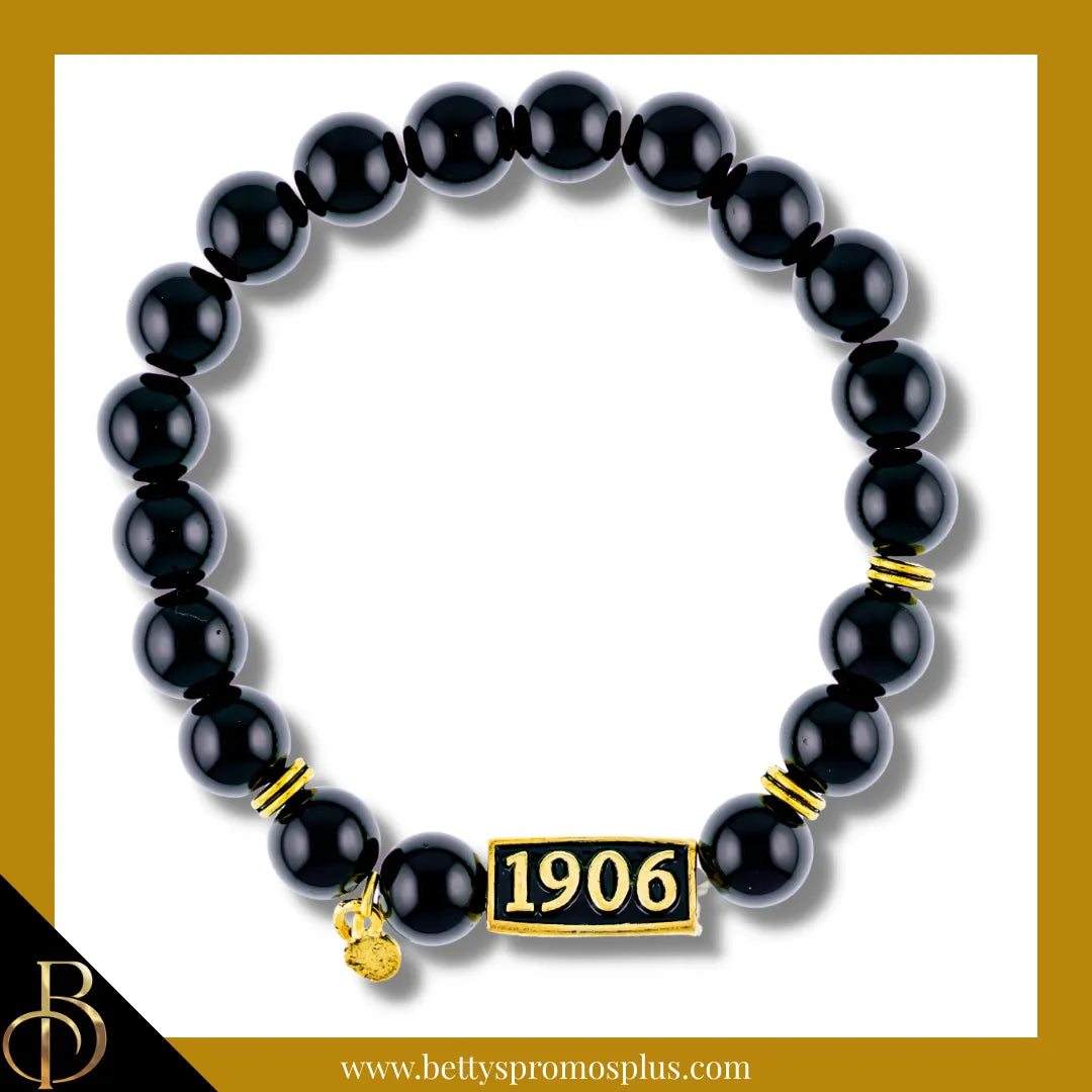 Alpha Phi Alpha ΑΦΑ 1906 Black Beaded Bracelet-Alpha Phi Alpha Paraphernalia-Alpha Phi Alpha Bracelet-Betty's Promos Plus