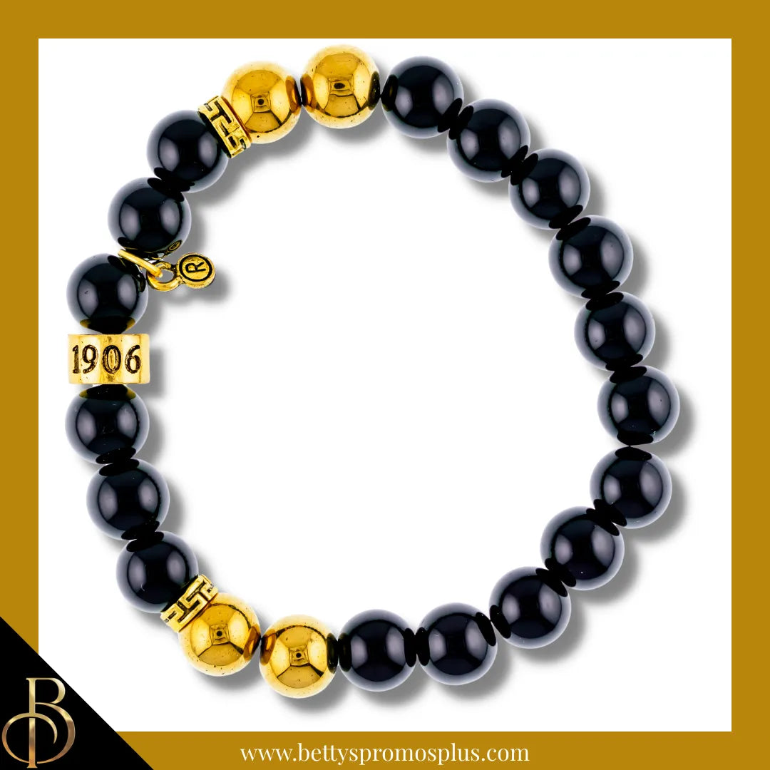 Alpha Phi Alpha ΑΦΑ 1906 Black & Gold Beaded Bracelet-Alpha Phi Alpha Paraphernalia-Alpha Phi Alpha Bracelet-Betty's Promos Plus