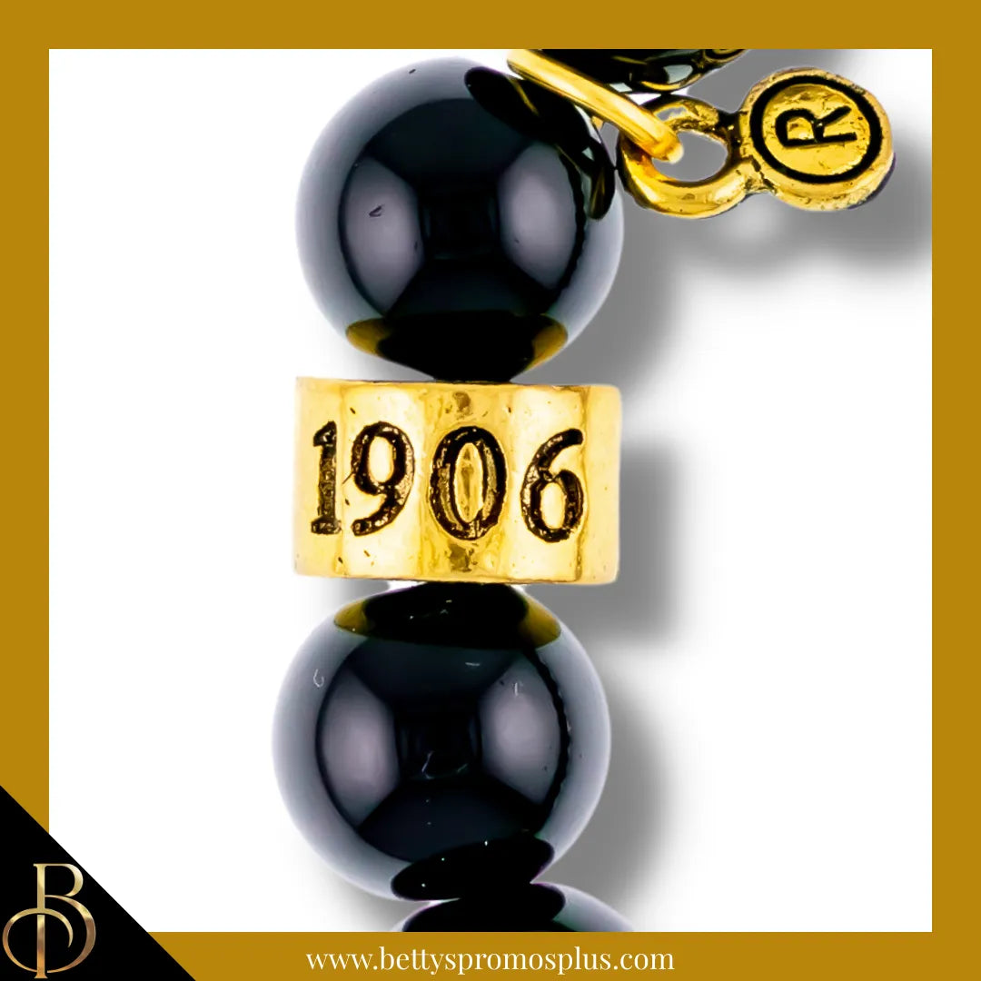 Alpha Phi Alpha ΑΦΑ 1906 Black & Gold Beaded Bracelet-Alpha Phi Alpha Paraphernalia-Alpha Phi Alpha Bracelet-Betty's Promos Plus