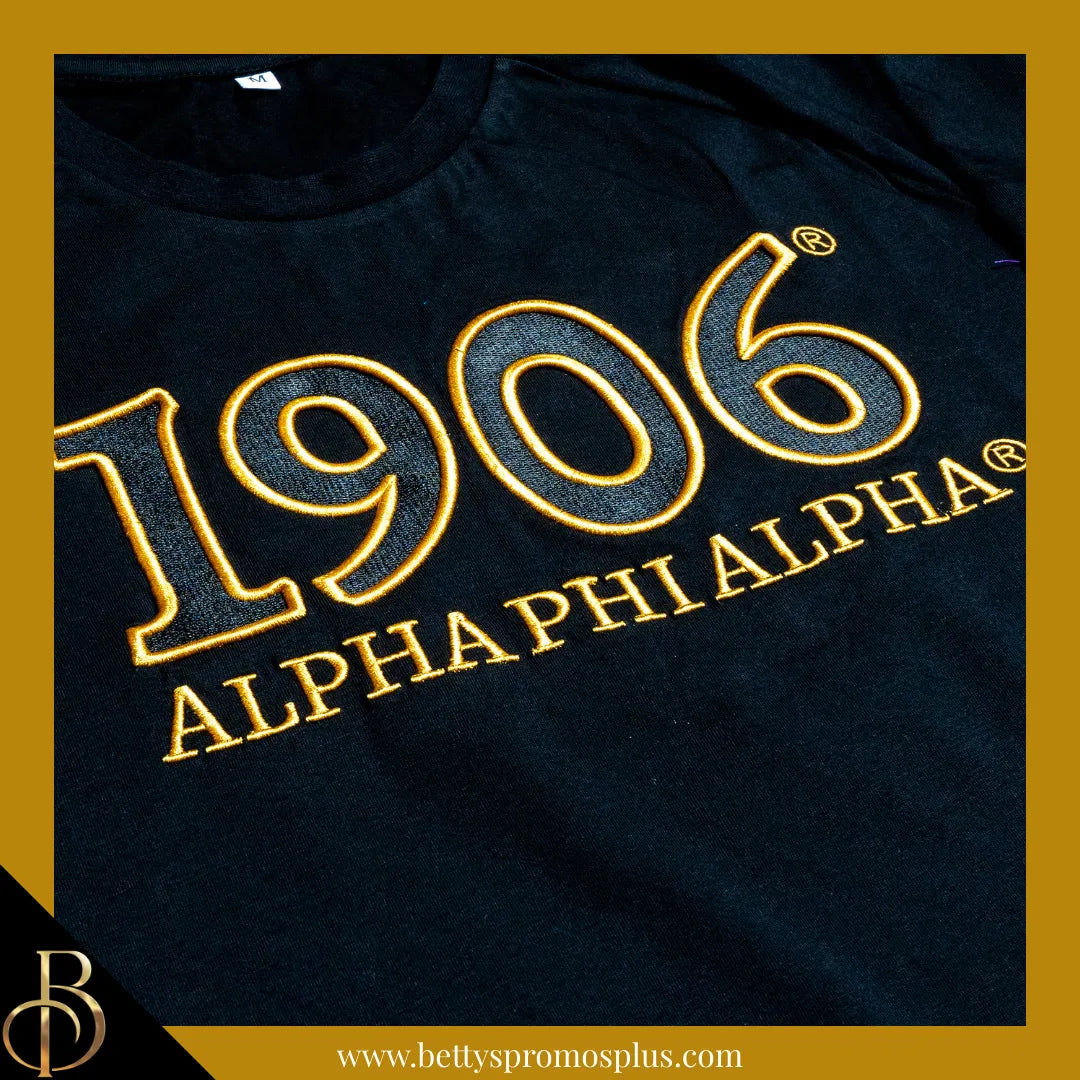 Alpha Phi Alpha ΑΦΑ 1906 Embroidered Long Sleeve T-Shirt-Alpha Phi Alpha Paraphernalia-Alpha Phi Alpha T-Shirts-Betty's Promos Plus