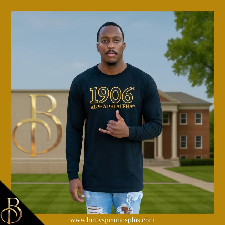 Alpha Phi Alpha ΑΦΑ 1906 Embroidered Long Sleeve T-Shirt