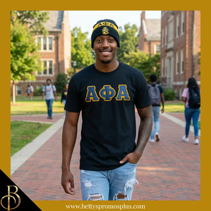 Alpha Phi Alpha ΑΦΑ 1906 Embroidered Shield Knit Crest Beanie-Alpha Phi Alpha Paraphernalia-Alpha Phi Alpha Hats-Betty's Promos Plus