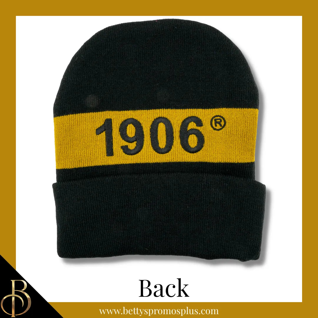 Alpha Phi Alpha ΑΦΑ 1906 Embroidered Shield Knit Crest Beanie-Alpha Phi Alpha Paraphernalia-Alpha Phi Alpha Hats-Betty's Promos Plus