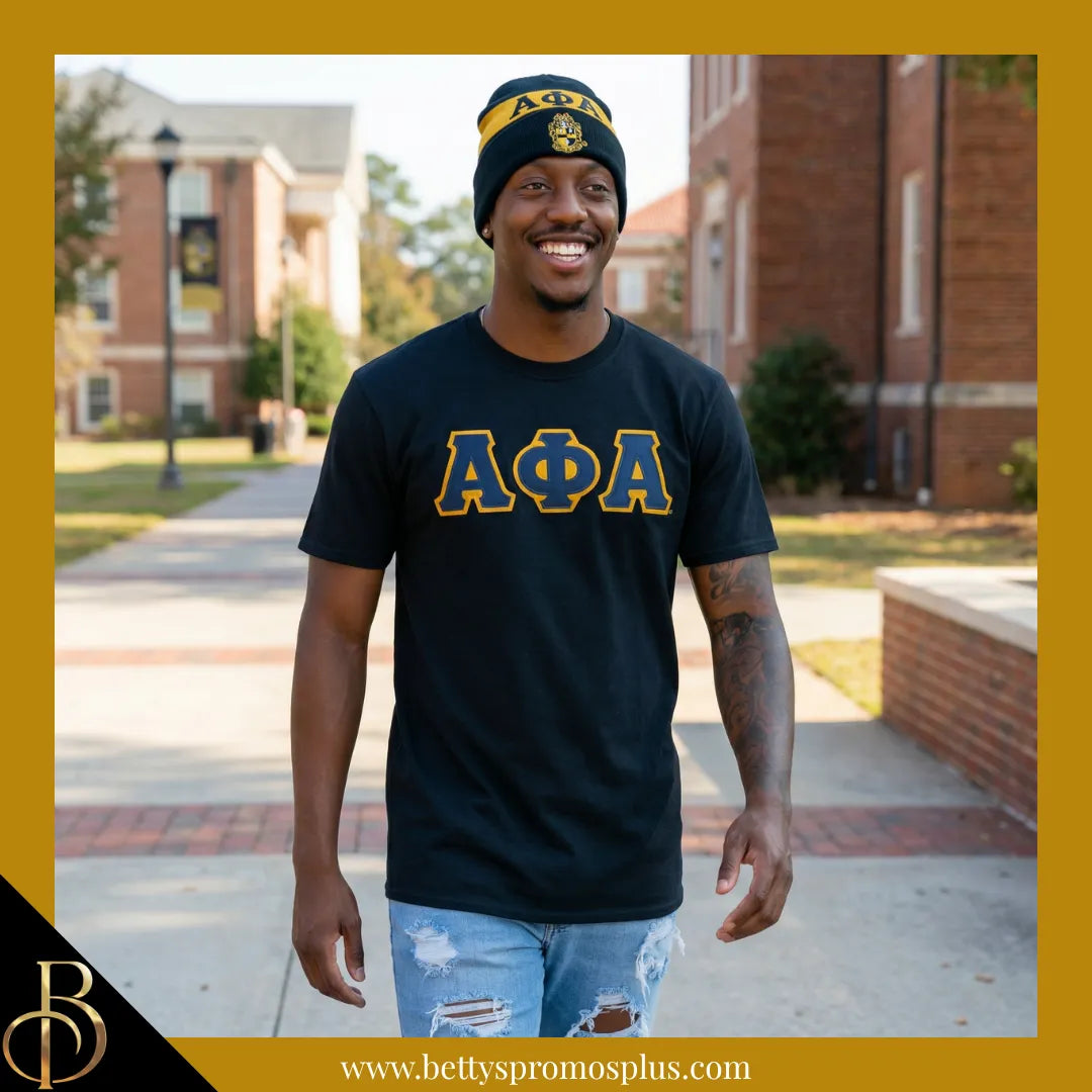 Alpha Phi Alpha ΑΦΑ 1906 Embroidered Shield Knit Crest Beanie-Alpha Phi Alpha Paraphernalia-Alpha Phi Alpha Hats-Betty's Promos Plus