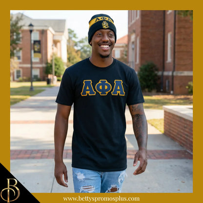 Alpha Phi Alpha ΑΦΑ 1906 Embroidered Shield Knit Crest Beanie-Alpha Phi Alpha Paraphernalia-Alpha Phi Alpha Hats-Betty's Promos Plus