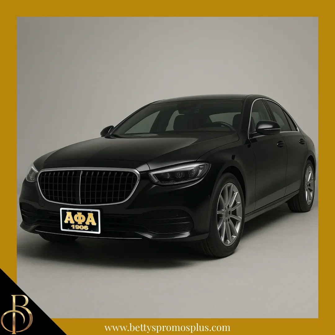 Alpha Phi Alpha ΑΦΑ 1906 Laser Engraved Mirrored Acrylic Auto Tag License Plate-Alpha Phi Alpha Paraphernalia-Alpha Phi Alpha Auto Tag-Betty's Promos Plus