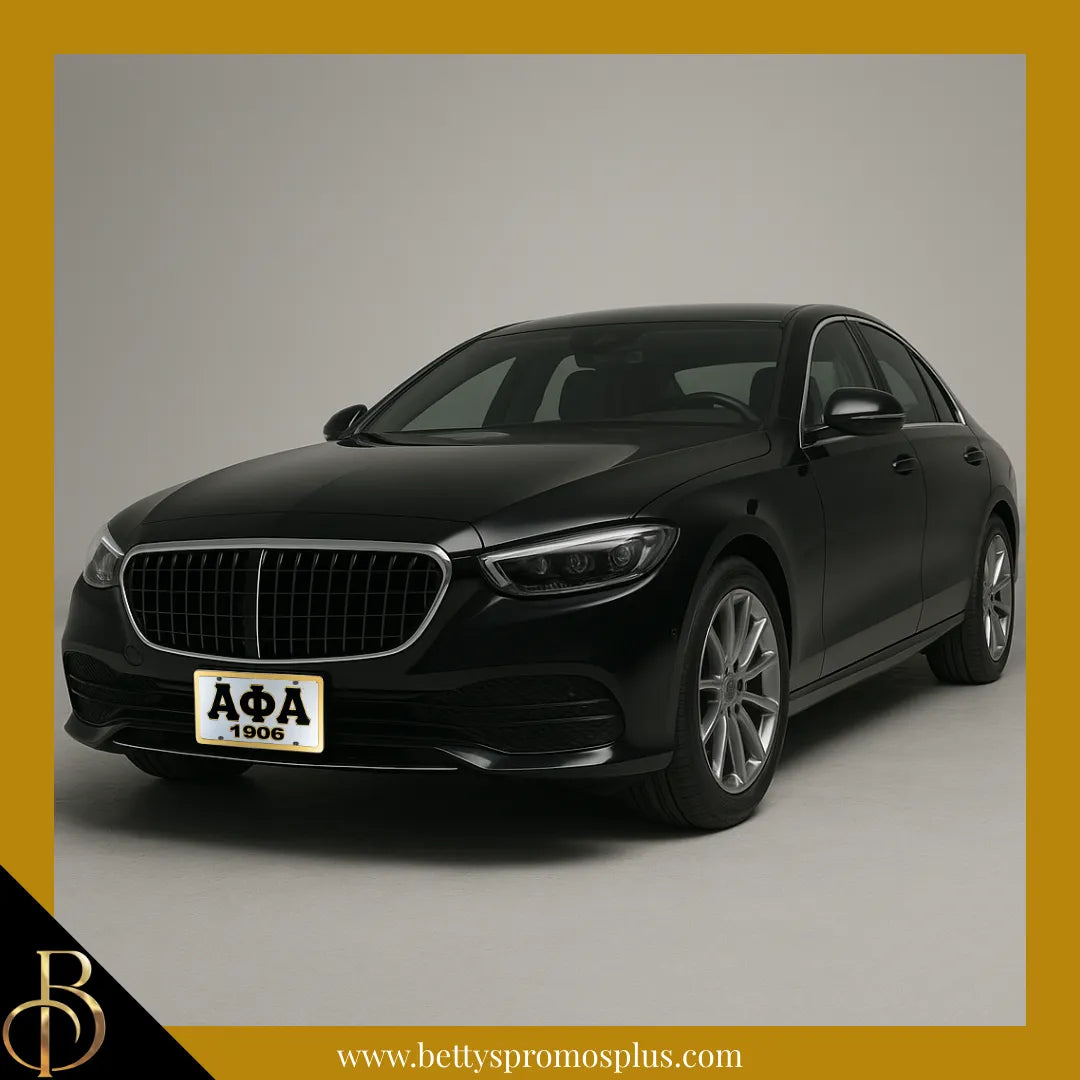 Alpha Phi Alpha ΑΦΑ 1906 Laser Engraved Mirrored Acrylic Auto Tag License Plate-Alpha Phi Alpha Paraphernalia-Alpha Phi Alpha Auto Tag-Betty's Promos Plus