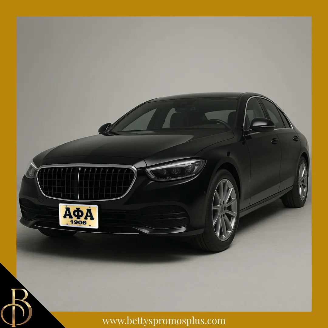 Alpha Phi Alpha ΑΦΑ 1906 Laser Engraved Mirrored Acrylic Auto Tag License Plate-Alpha Phi Alpha Paraphernalia-Alpha Phi Alpha Auto Tag-Betty's Promos Plus