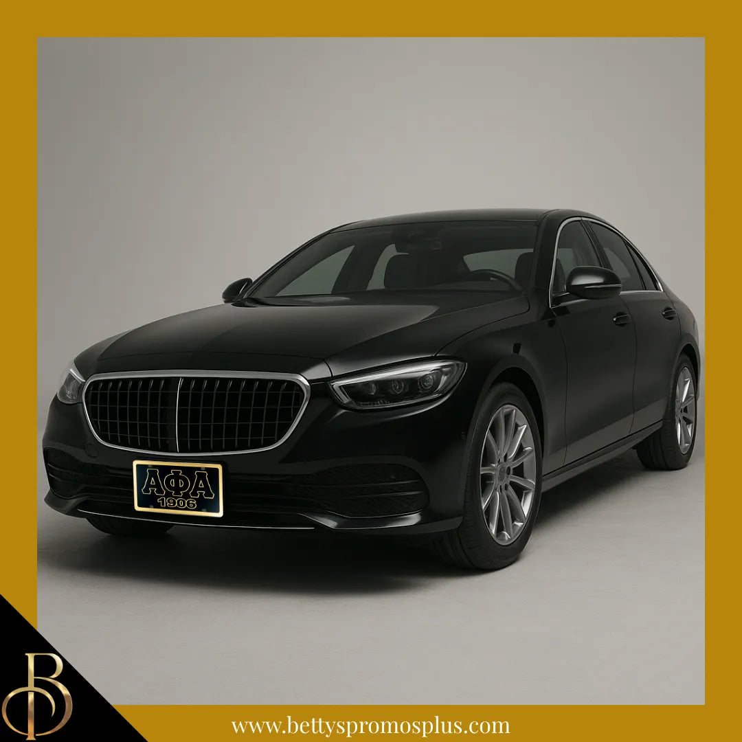 Alpha Phi Alpha ΑΦΑ 1906 Laser Engraved Mirrored Acrylic Auto Tag License Plate-Alpha Phi Alpha Paraphernalia-Alpha Phi Alpha Auto Tag-Betty's Promos Plus