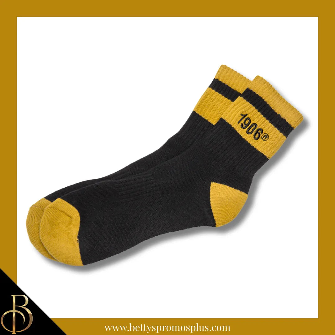 Alpha Phi Alpha ΑΦΑ 1906 Quarter Socks-Black-Alpha Phi Alpha Paraphernalia-Alpha Phi Alpha Socks-Betty's Promos Plus