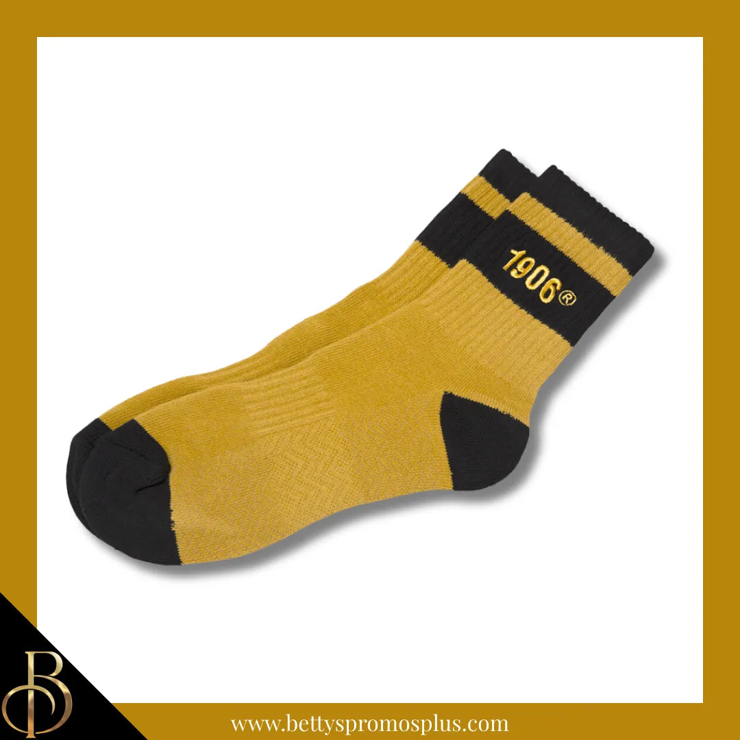 Alpha Phi Alpha ΑΦΑ 1906 Quarter Socks-Gold-Alpha Phi Alpha Paraphernalia-Alpha Phi Alpha Socks-Betty's Promos Plus