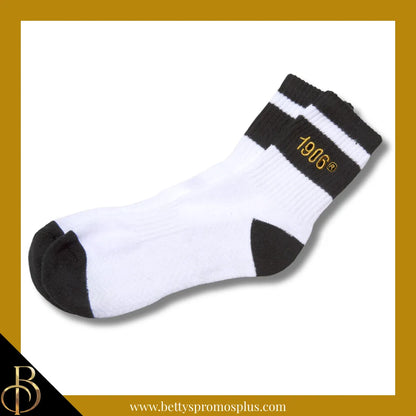 Alpha Phi Alpha ΑΦΑ 1906 Quarter Socks-White-Alpha Phi Alpha Paraphernalia-Alpha Phi Alpha Socks-Betty's Promos Plus