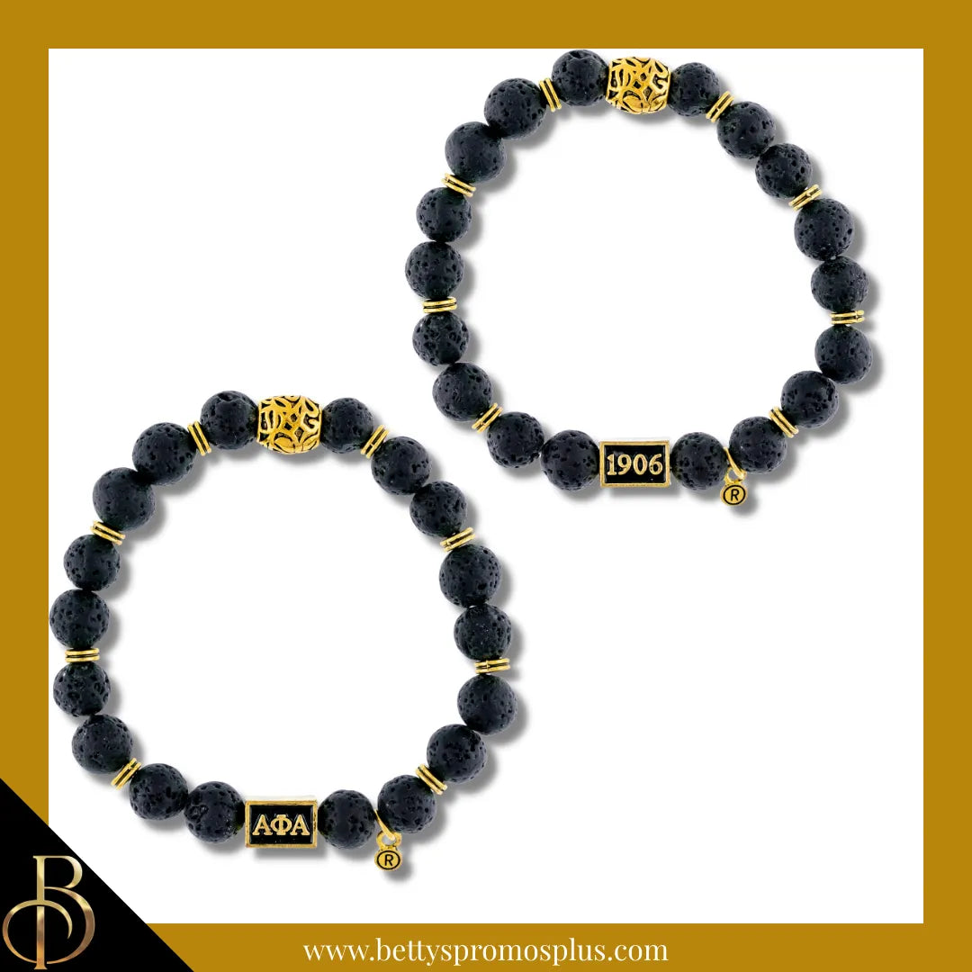 Alpha Phi Alpha ΑΦΑ 1906 Stone Beaded Bracelet-Alpha Phi Alpha Paraphernalia-Alpha Phi Alpha Bracelet-Betty's Promos Plus