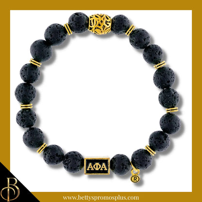 Alpha Phi Alpha ΑΦΑ 1906 Stone Beaded Bracelet-Black-Alpha Phi Alpha Paraphernalia-Alpha Phi Alpha Bracelet-Betty's Promos Plus