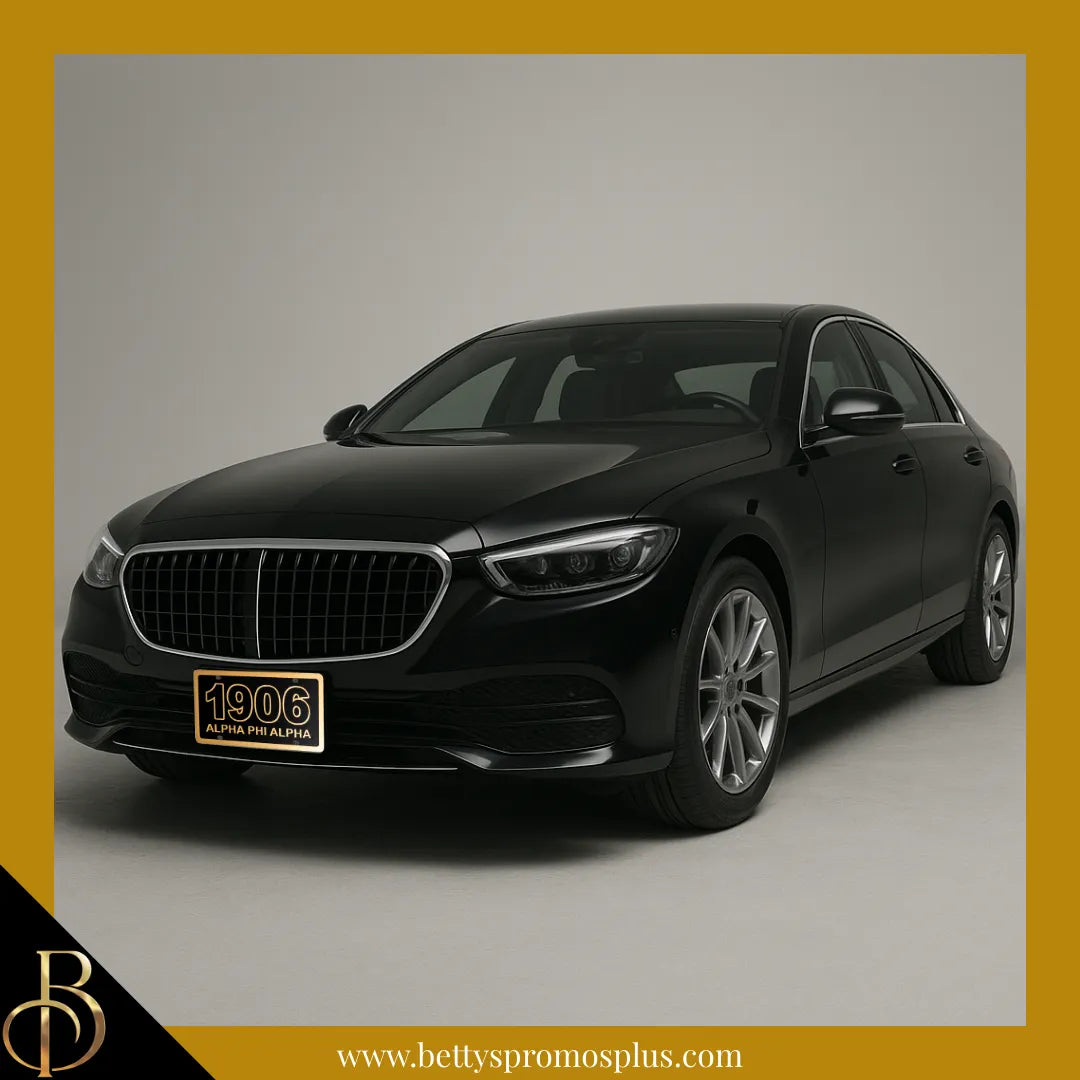 Alpha Phi Alpha ΑΦΑ 1906 with Alpha Phi Alpha Laser Engraved Mirrored Acrylic Auto Tag License Plate-Alpha Phi Alpha Paraphernalia-Alpha Phi Alpha Auto Tag-Betty's Promos Plus