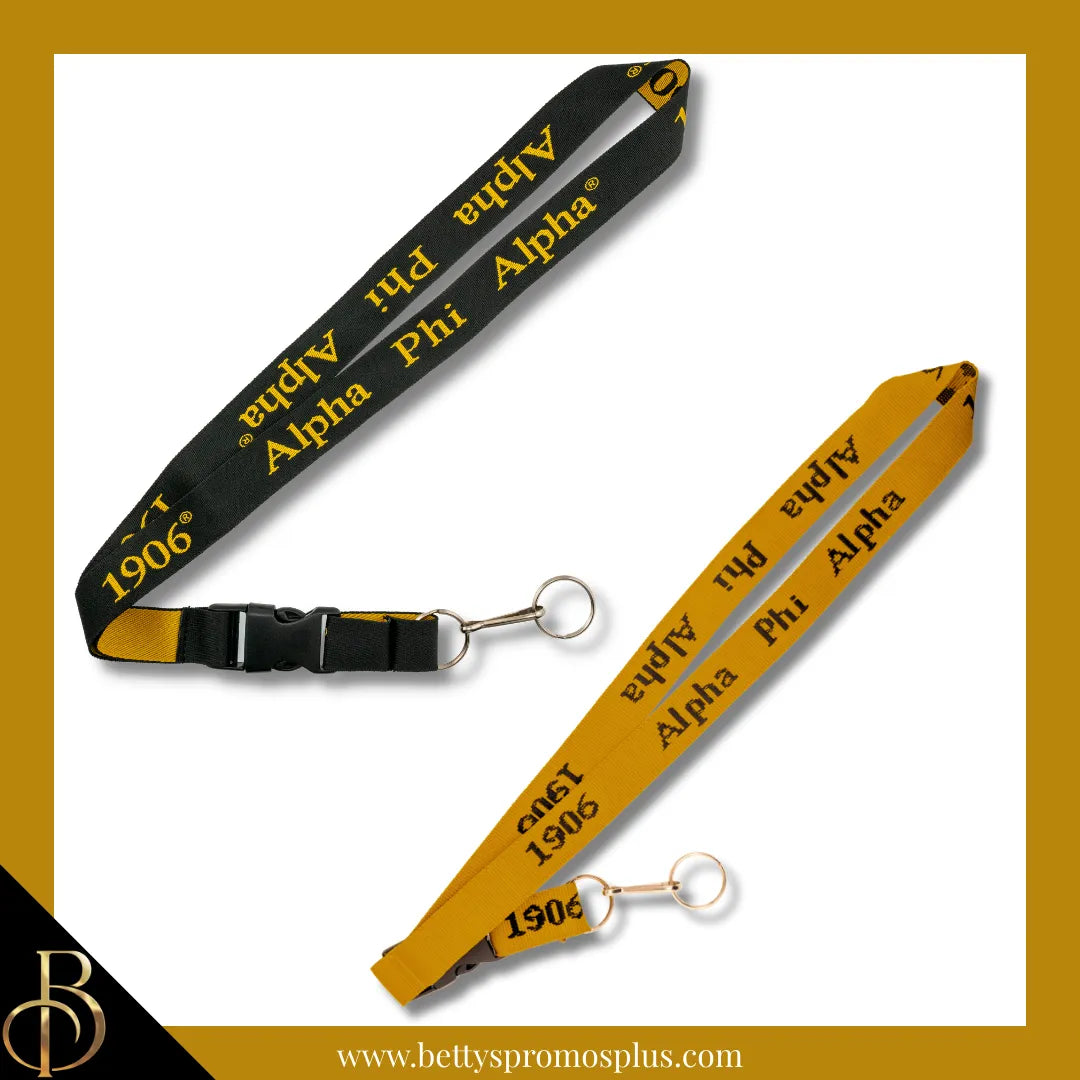 Alpha Phi Alpha ΑΦΑ 1906 Woven Embroidered Lanyard-Alpha Phi Alpha Paraphernalia-Alpha Phi Alpha Lanyards-Betty's Promos Plus