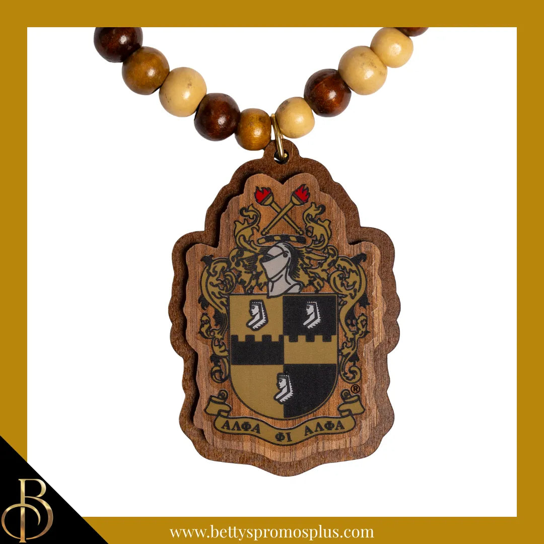 Alpha Phi Alpha ΑΦΑ Beaded Tiki Necklace with Raised Crest-Alpha Phi Alpha Paraphernalia-Alpha Phi Alpha Tiki Necklace-Betty's Promos Plus