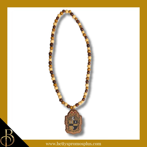 Alpha Phi Alpha ΑΦΑ Beaded Tiki Necklace with Raised Crest-Brown-Alpha Phi Alpha Paraphernalia-Alpha Phi Alpha Tiki Necklace-Betty's Promos Plus