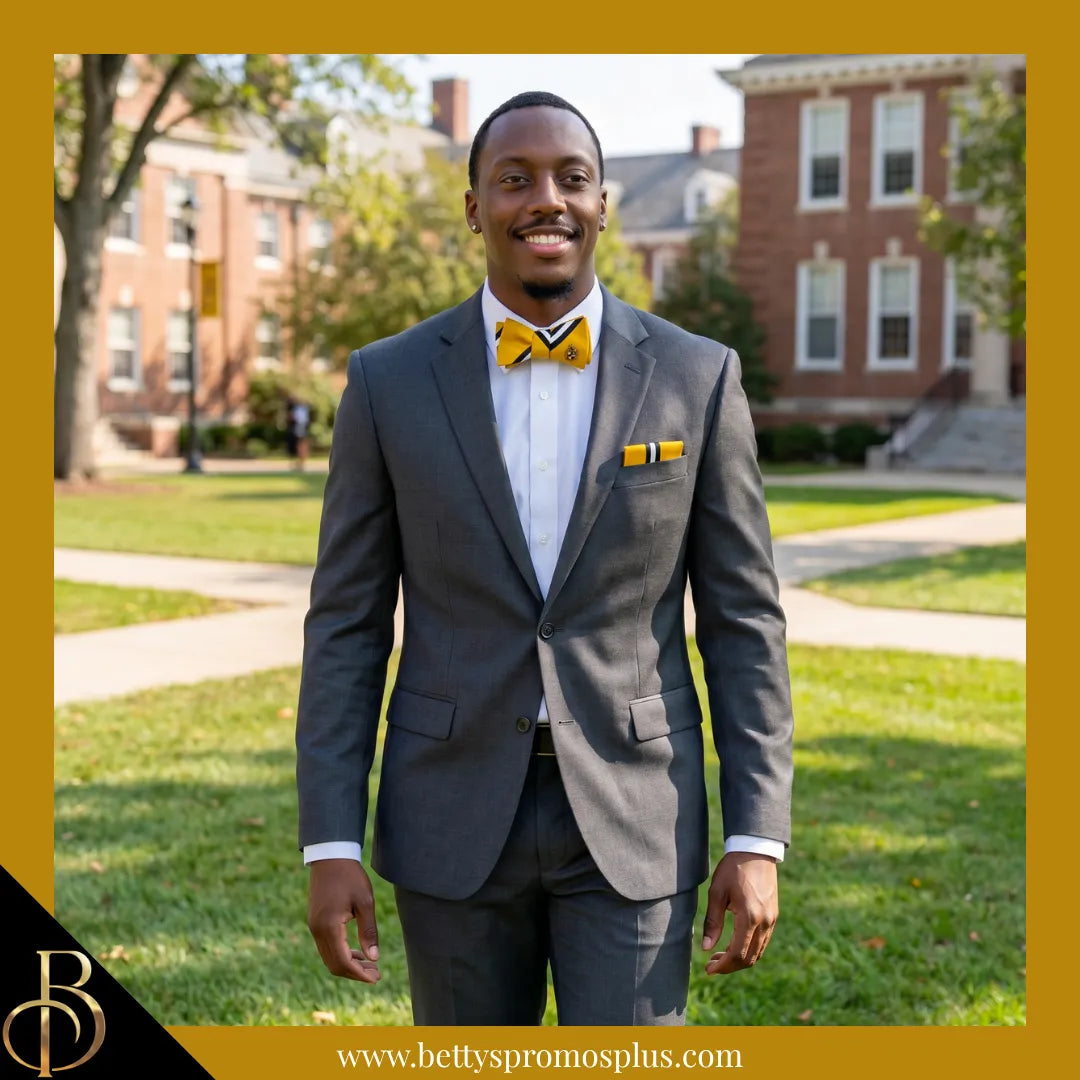 Alpha Phi Alpha ΑΦΑ Bow Tie and Pocket Square Combo-Alpha Phi Alpha Paraphernalia-Alpha Phi Alpha Bow Tie Set-Betty's Promos Plus