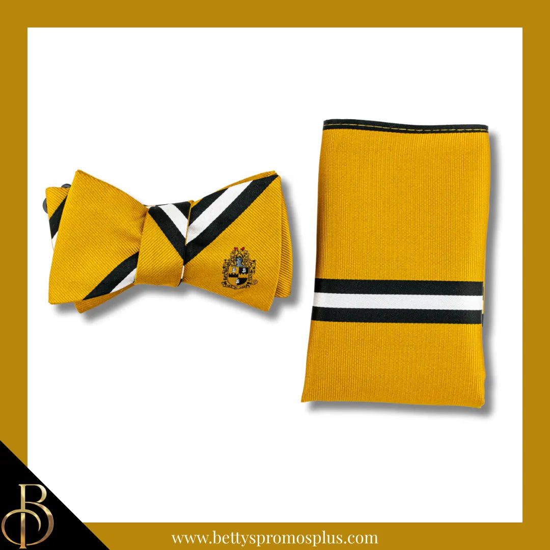 Alpha Phi Alpha ΑΦΑ Bow Tie and Pocket Square Combo-Gold-Alpha Phi Alpha Paraphernalia-Alpha Phi Alpha Bow Tie Set-Betty's Promos Plus