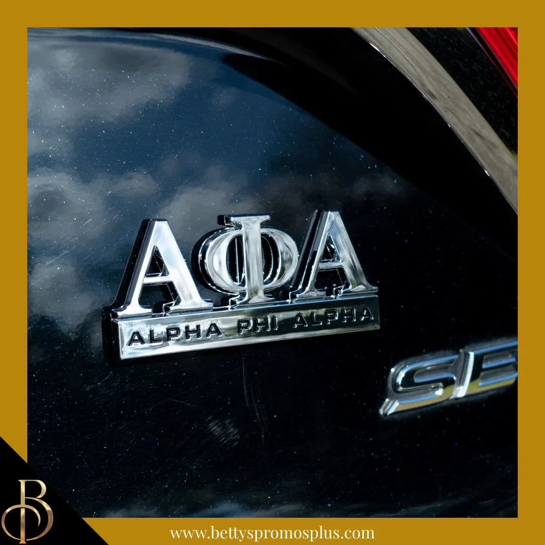 Alpha Phi Alpha ΑΦΑ Chrome Car Badge Auto Emblem Sticker Decal-Alpha Phi Alpha Paraphernalia-Alpha Phi Alpha Auto Decal-Betty's Promos Plus