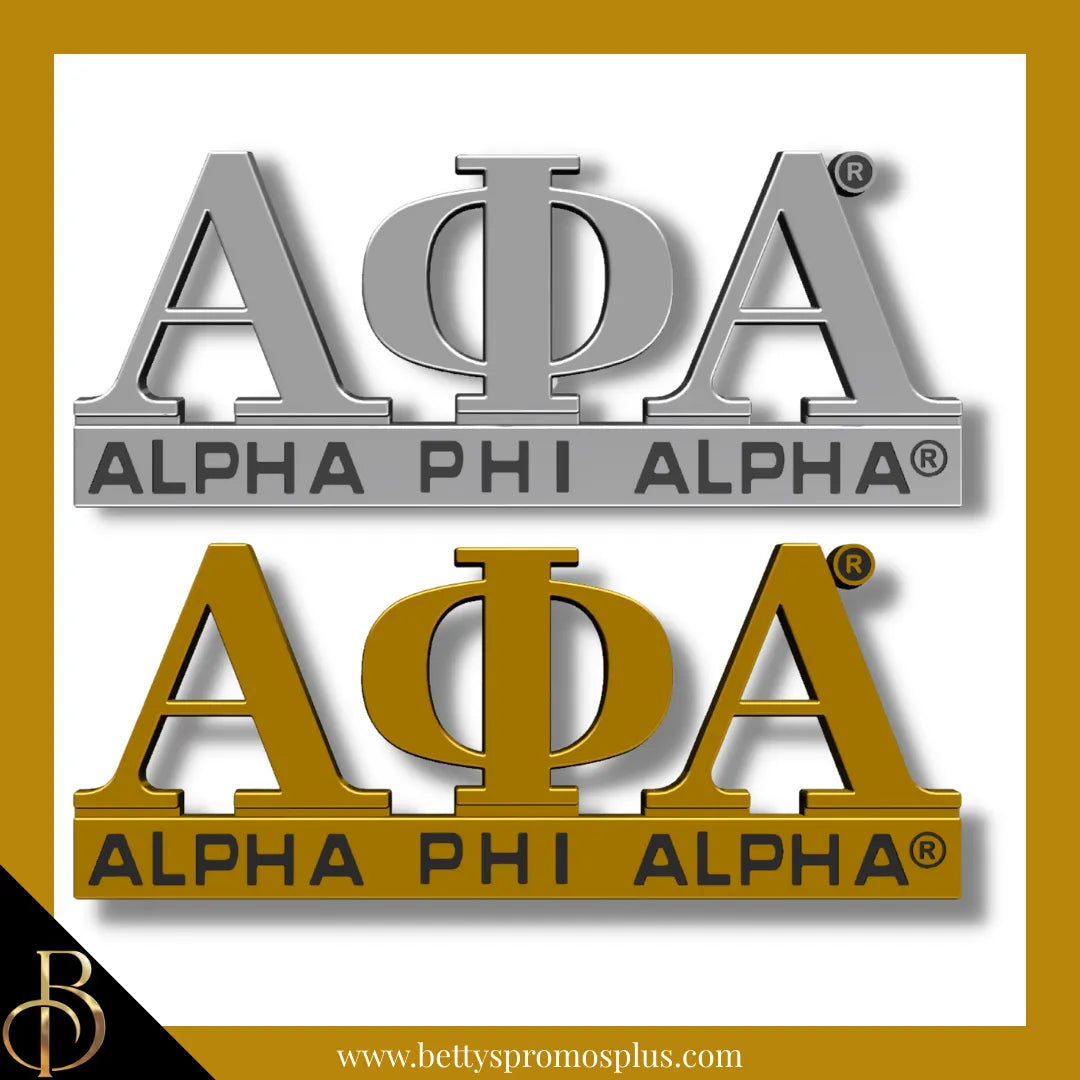 Alpha Phi Alpha ΑΦΑ Chrome Car Badge Auto Emblem Sticker Decal-Alpha Phi Alpha Paraphernalia-Alpha Phi Alpha Auto Decal-Betty's Promos Plus
