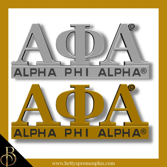 Alpha Phi Alpha ΑΦΑ Chrome Car Badge Auto Emblem Sticker Decal-Alpha Phi Alpha Paraphernalia-Alpha Phi Alpha Auto Decal-Betty's Promos Plus
