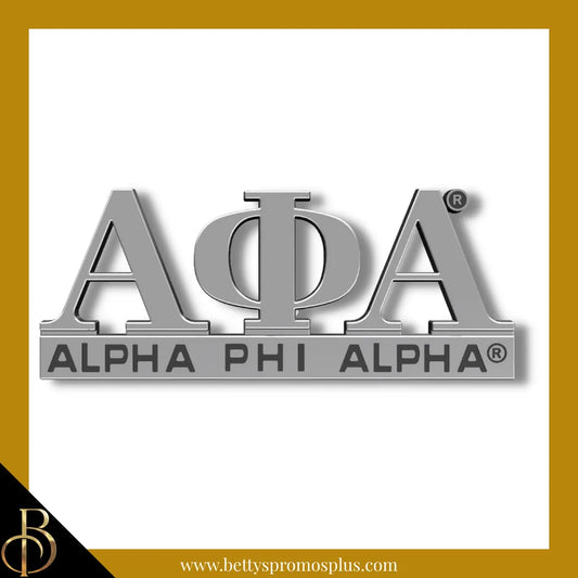 Alpha Phi Alpha ΑΦΑ Chrome Car Badge Auto Emblem Sticker Decal-Silver-Alpha Phi Alpha Paraphernalia-Alpha Phi Alpha Auto Decal-Betty's Promos Plus