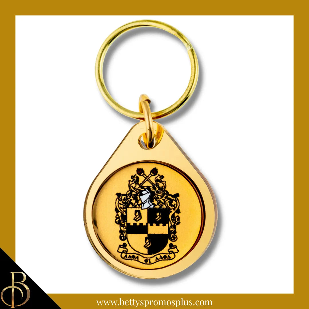 Alpha Phi Alpha ΑΦΑ Circular Acrylic Keychain with Shield or Greek Letters-Alpha Phi Alpha Paraphernalia-Alpha Phi Alpha Keychain-Betty's Promos Plus