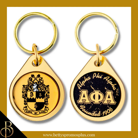 Alpha Phi Alpha ΑΦΑ Circular Acrylic Keychain with Shield or Greek Letters-Alpha Phi Alpha Paraphernalia-Alpha Phi Alpha Keychain-Betty's Promos Plus