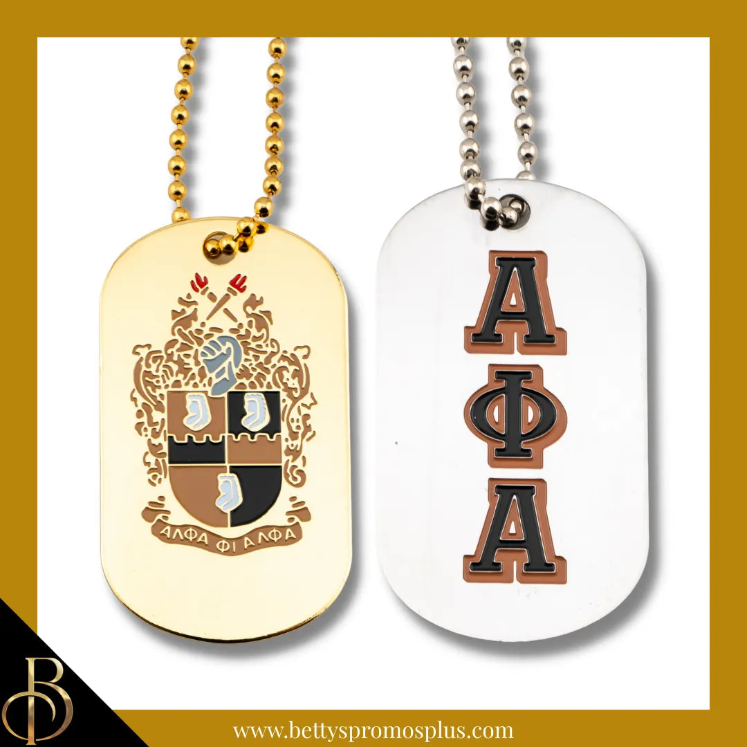 Alpha Phi Alpha ΑΦΑ Dog Tag with Greek Letters and Shield-Alpha Phi Alpha Paraphernalia-Alpha Phi Alpha Dog Tag-Betty's Promos Plus