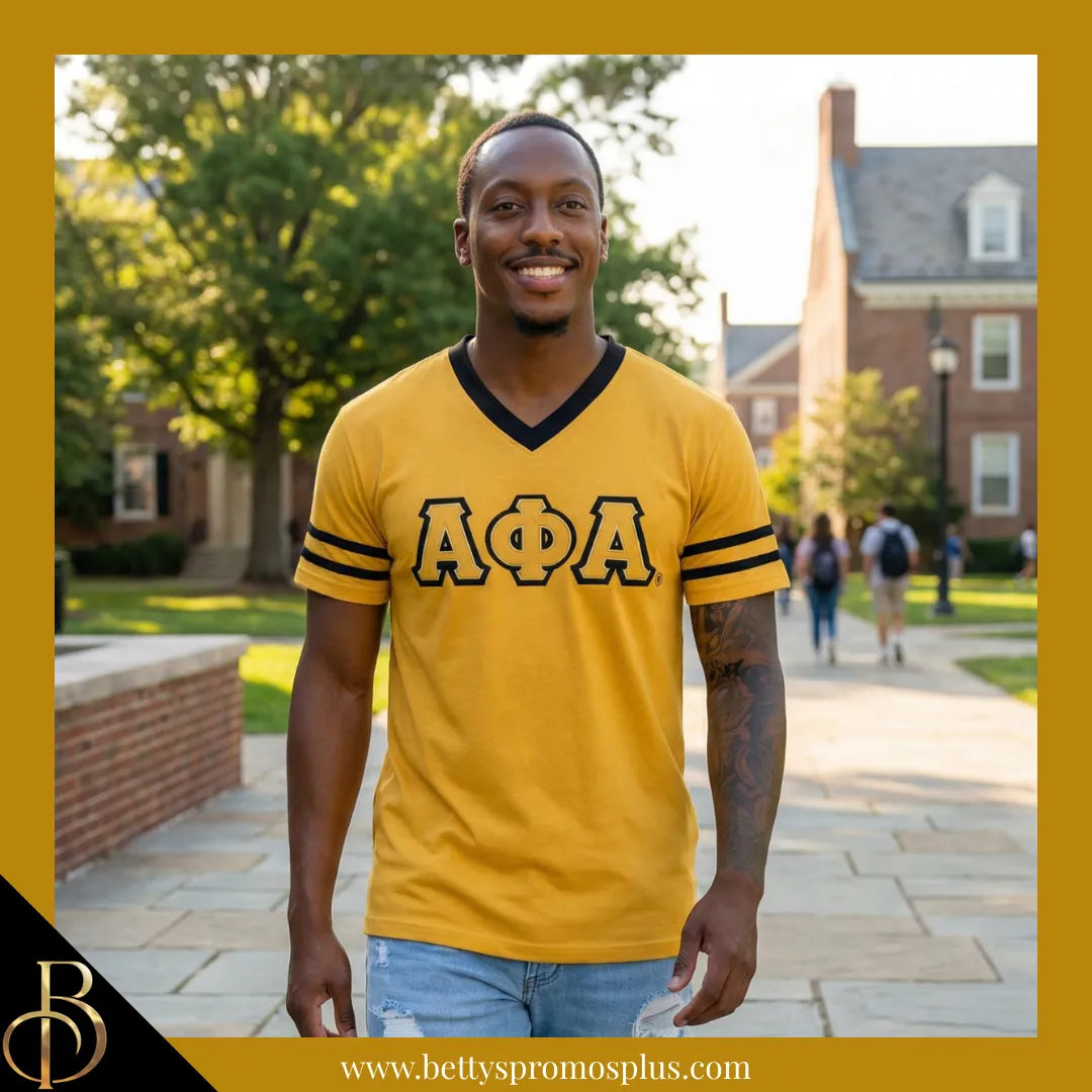 Alpha Phi Alpha ΑΦΑ Double Stitched Appliqué Embroidered Jersey T-Shirt-Alpha Phi Alpha Paraphernalia-Alpha Phi Alpha T-Shirts-Betty's Promos Plus