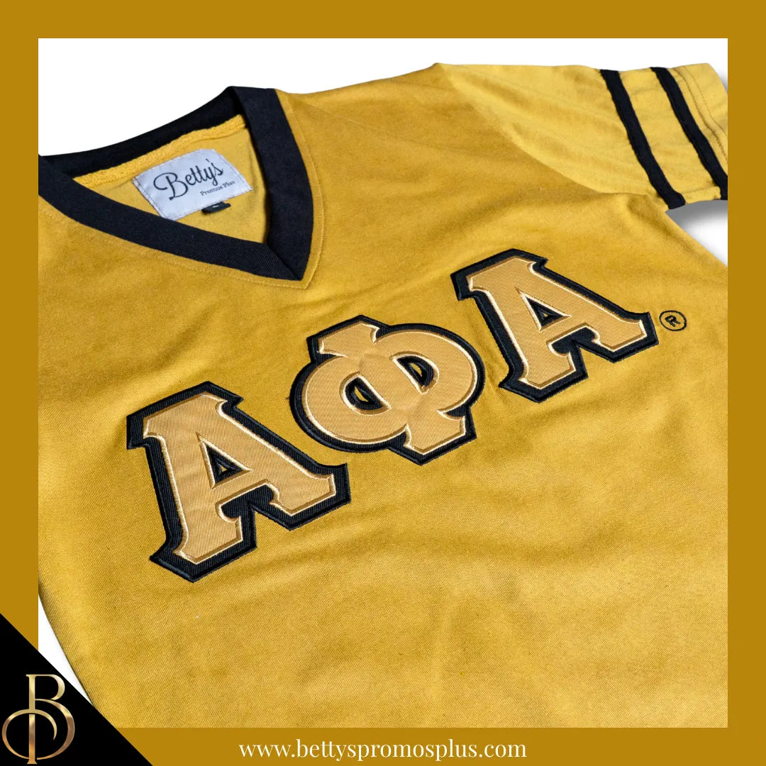 Alpha Phi Alpha ΑΦΑ Double Stitched Appliqué Embroidered Jersey T-Shirt-Alpha Phi Alpha Paraphernalia-Alpha Phi Alpha T-Shirts-Betty's Promos Plus