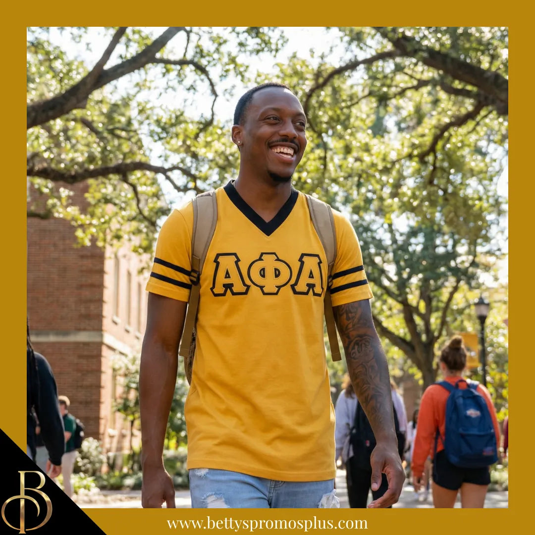 Alpha Phi Alpha ΑΦΑ Double Stitched Appliqué Embroidered Jersey T-Shirt-Alpha Phi Alpha Paraphernalia-Alpha Phi Alpha T-Shirts-Betty's Promos Plus