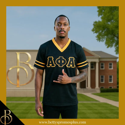 Alpha Phi Alpha ΑΦΑ Double Stitched Appliqué Embroidered Jersey T-Shirt-Alpha Phi Alpha Paraphernalia-Alpha Phi Alpha T-Shirts-Betty's Promos Plus