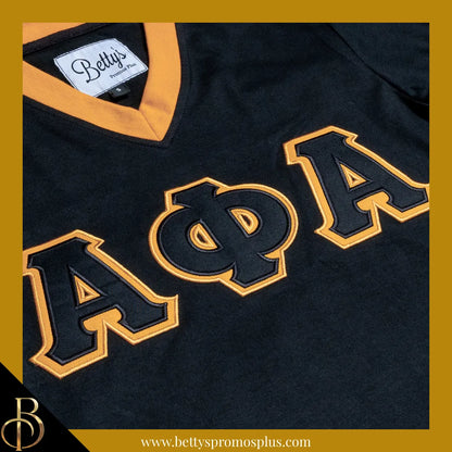 Alpha Phi Alpha ΑΦΑ Double Stitched Appliqué Embroidered Jersey T-Shirt-Alpha Phi Alpha Paraphernalia-Alpha Phi Alpha T-Shirts-Betty's Promos Plus