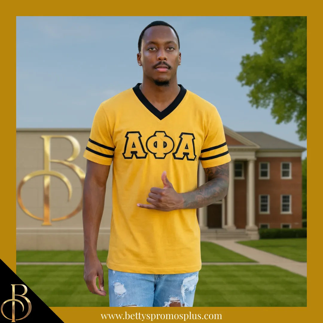 Alpha Phi Alpha ΑΦΑ Double Stitched Appliqué Embroidered Jersey T-Shirt-Alpha Phi Alpha Paraphernalia-Alpha Phi Alpha T-Shirts-Betty's Promos Plus
