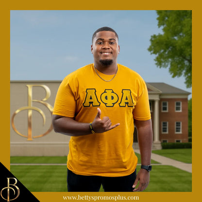 Alpha Phi Alpha ΑΦΑ Double Stitched Appliqué Embroidered Line T-Shirt-Alpha Phi Alpha Paraphernalia-Alpha Phi Alpha T-Shirts-Betty's Promos Plus