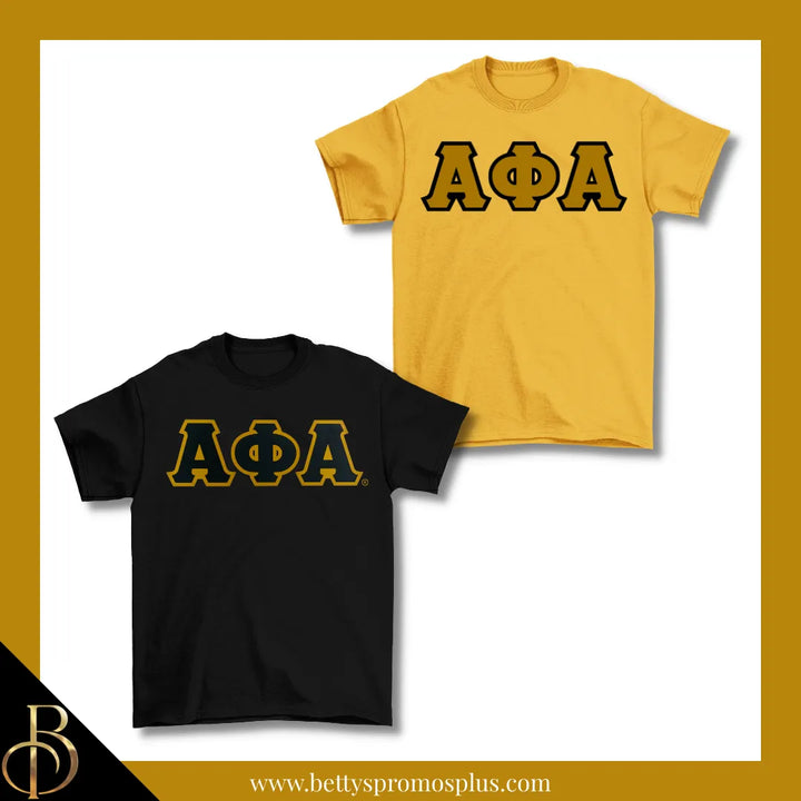 Alpha Phi Alpha ΑΦΑ Double Stitched Appliqué Embroidered Line T-Shirt