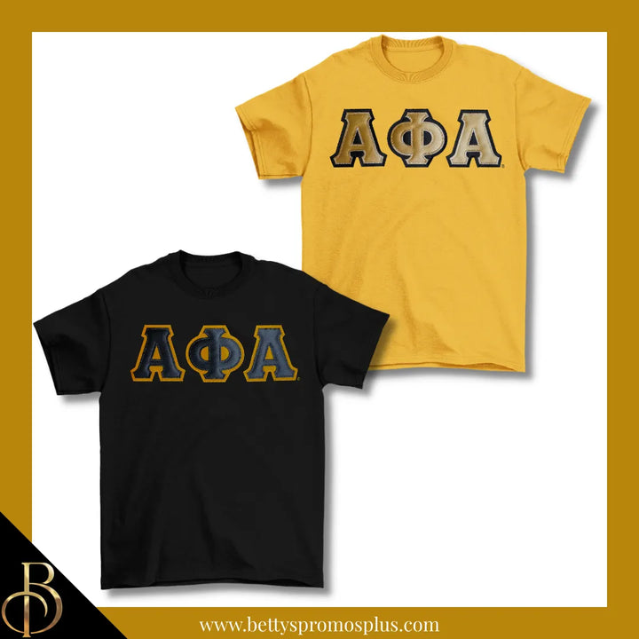 Alpha Phi Alpha ΑΦΑ Double Stitched Appliqué Embroidered Line T-Shirt
