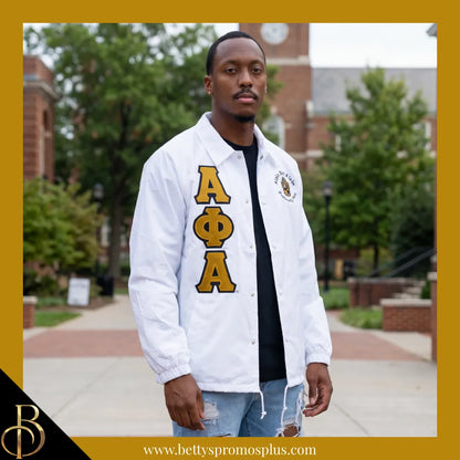 Alpha Phi Alpha ΑΦΑ Double-Stitched Embroidered Windbreaker Line Jacket-Alpha Phi Alpha Paraphernalia-Alpha Phi Alpha Line Jacket-Betty's Promos Plus